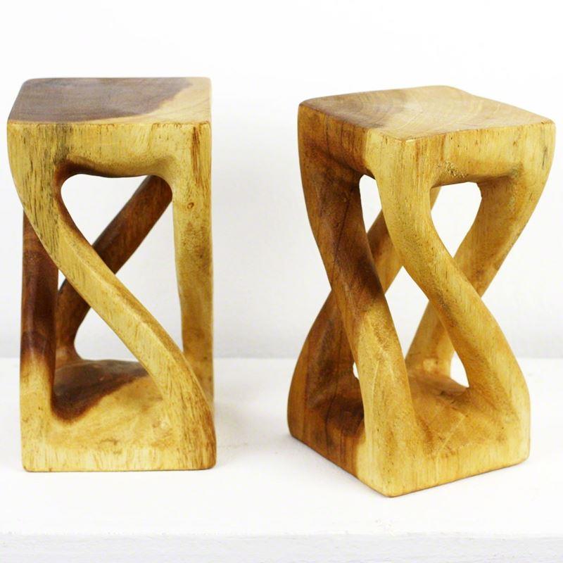 Haussmann Mini Vine Twist Stool 4" Sq - Set of 2 | Stools & Benches | Modishstore-6