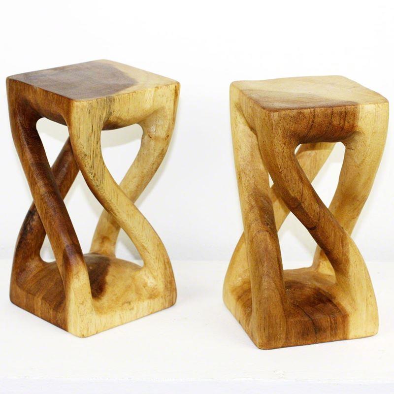 Haussmann Mini Vine Twist Stool 4" Sq - Set of 2 | Stools & Benches | Modishstore-2