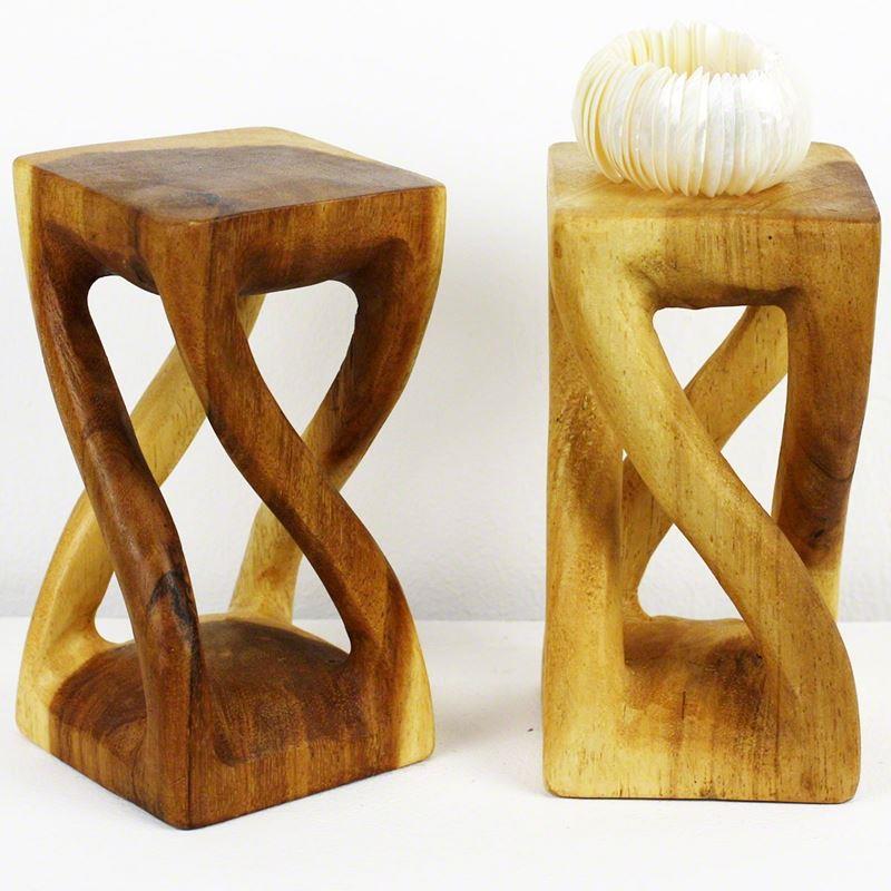 Haussmann Mini Vine Twist Stool 4" Sq - Set of 2 | Stools & Benches | Modishstore-3