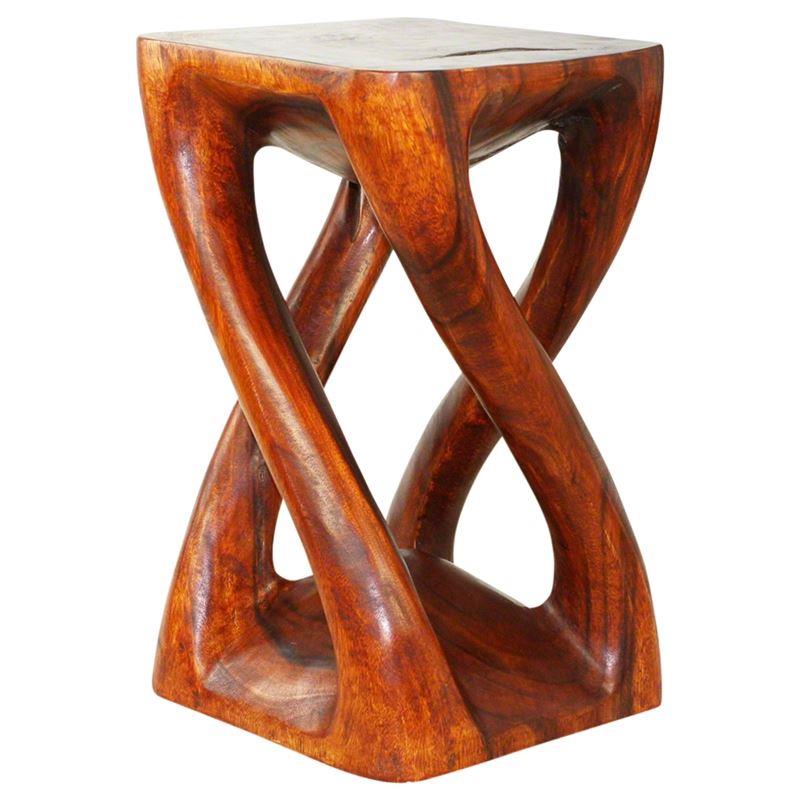 Haussmann Vine Twist Stool 14" Sq - Cherry Intensive | Stools & Benches | Modishstore-4