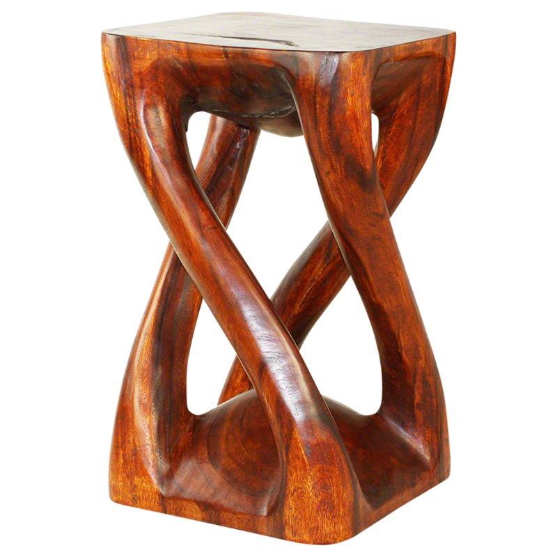 Haussmann Vine Twist Stool 14" Sq - Cherry Intensive | Stools & Benches | Modishstore-5