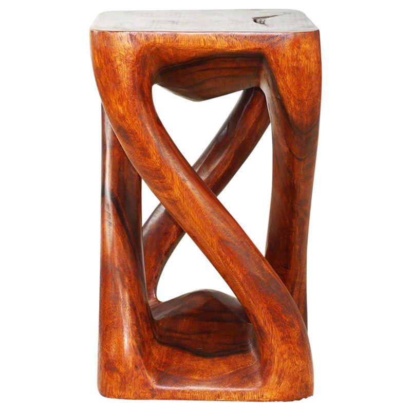 Haussmann Vine Twist Stool 14" Sq - Cherry Intensive | Stools & Benches | Modishstore-2