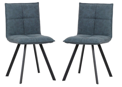 LeisureMod Wesley Modern Leather Dining Chair With Metal Legs Set of 2 | Dining Chairs | Modishstore - 13