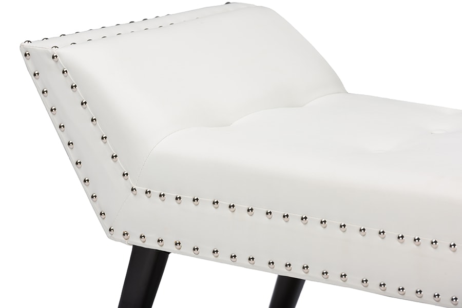 Baxton Studio Tamblin Modern and Contemporary White Faux Leather