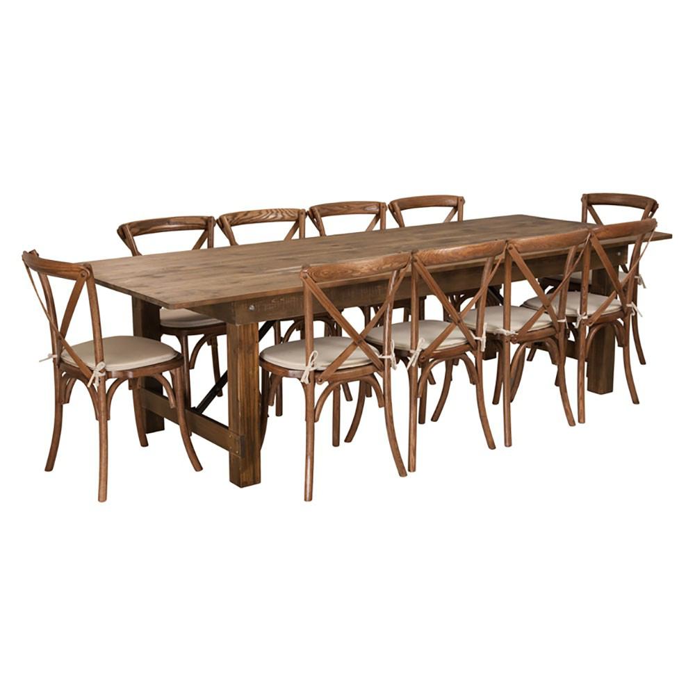 Flash Furniture Hercules Series 9 X 40 Antique Rustic Folding Farm   XA FARM 15 GG 