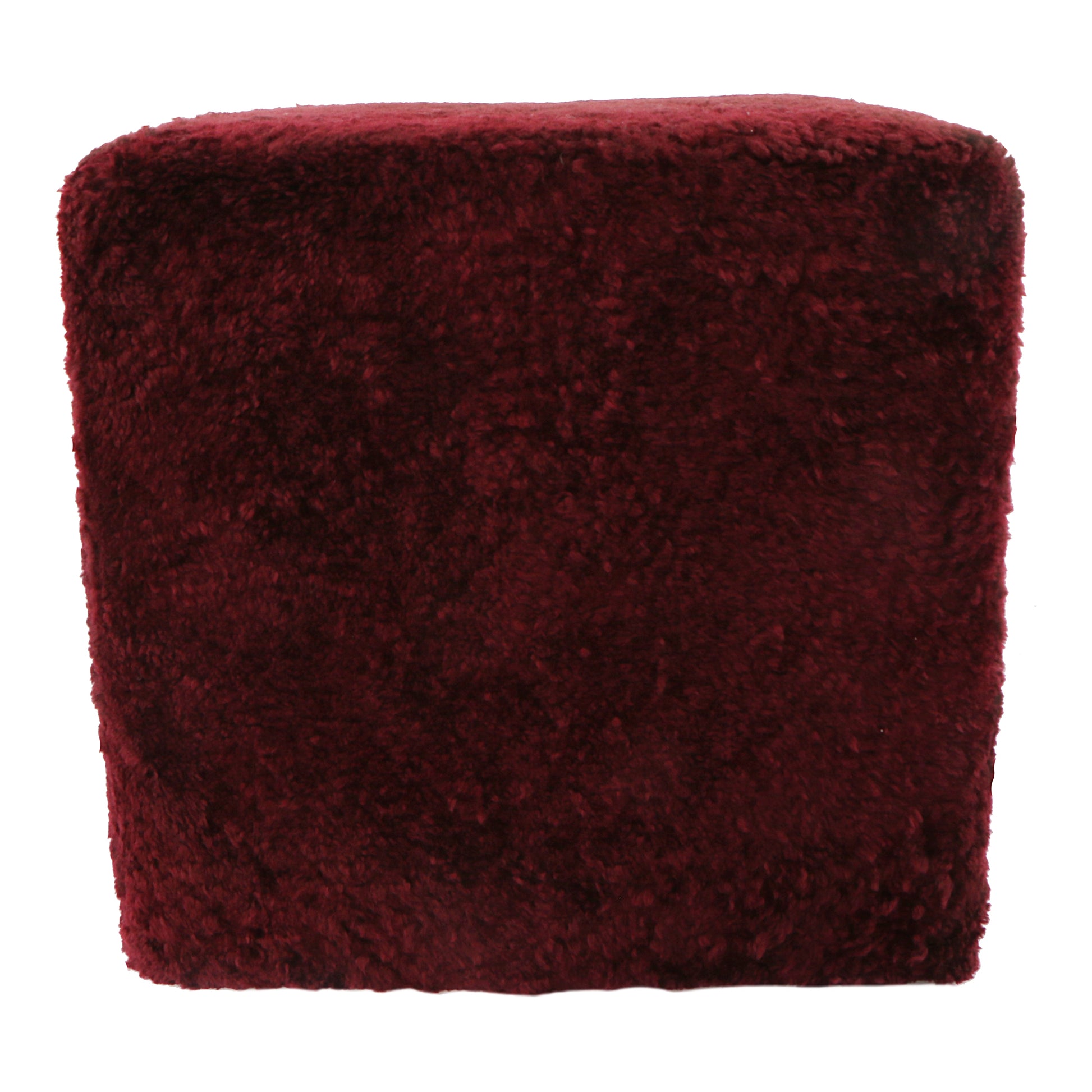 Shepherd Wool Stool Burgundy By Moe's Home Collection | Stools | Modishstore - 1