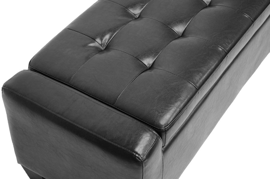 Baxton Studio Manchester Black Ottoman Black Modish Store