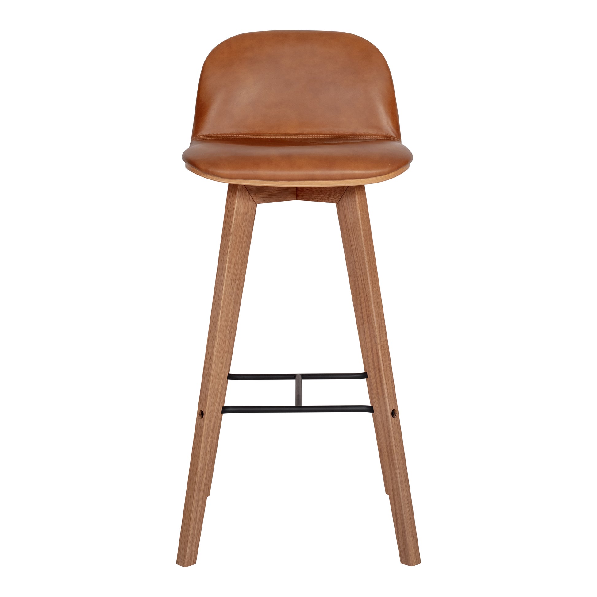 Napoli Leather Barstool Tan By Moe's Home Collection | Bar Stools | Modishstore - 1