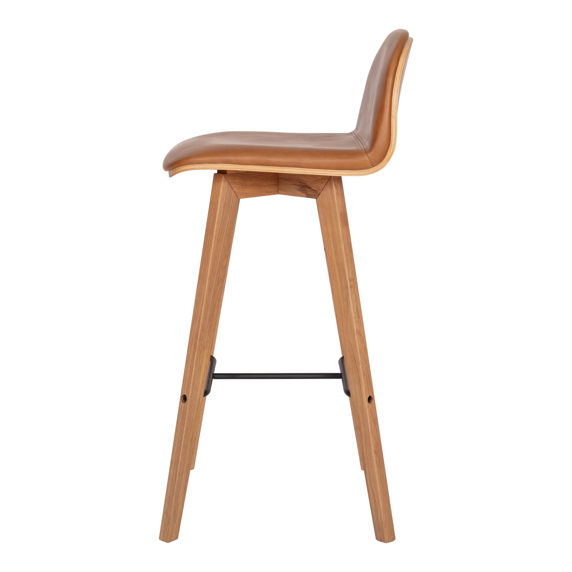 Napoli Leather Barstool Tan By Moe's Home Collection | Bar Stools | Modishstore - 2