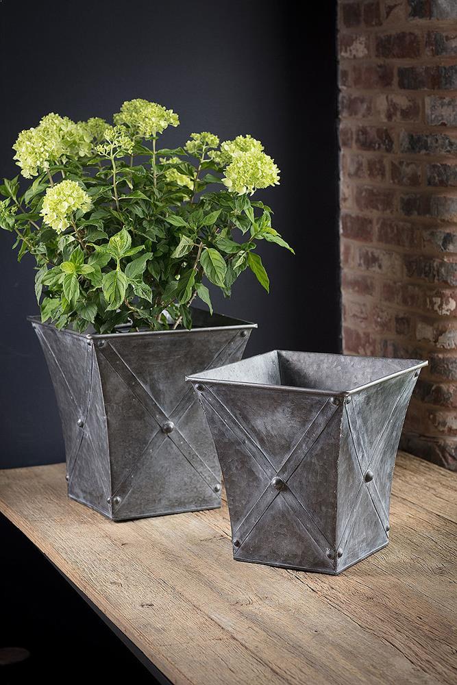 Vagabond Vintage Zinc Square Planters | Modishstore | Planters, Troughs & Cachepots