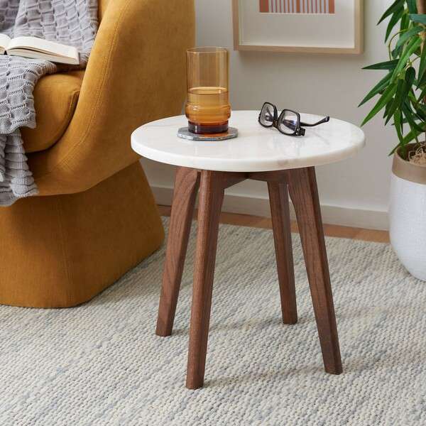 Safavieh Marini Round Marble End Table - Marble | End Tables | Modishstore - 4