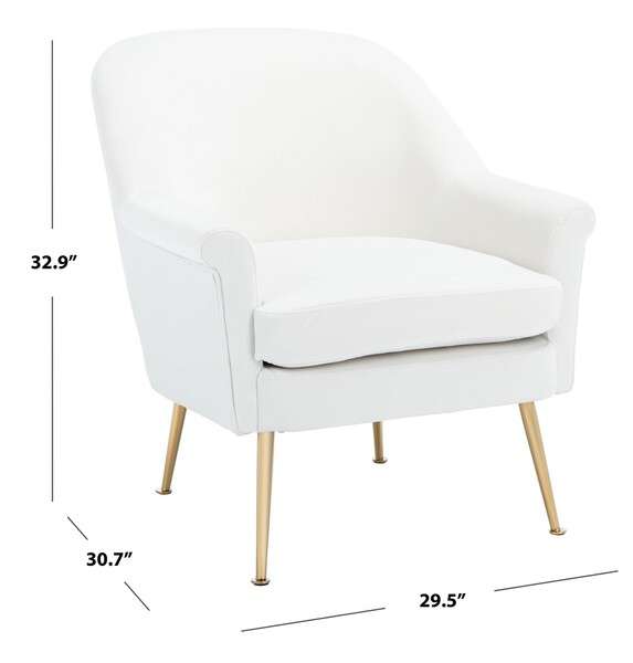 Safavieh Rodrik Accent Chair - White | Accent Chairs | Modishstore - 4