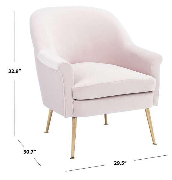 Safavieh Rodrik Accent Chair - Light Pink | Accent Chairs | Modishstore - 4