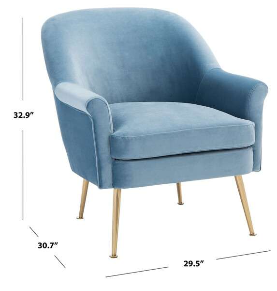 Safavieh Rodrik Accent Chair - Light Blue | Accent Chairs | Modishstore - 4