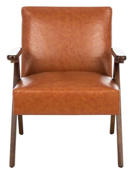 Safavieh Emyr Arm Chair - Cognac | Accent Chairs | Modishstore - 2