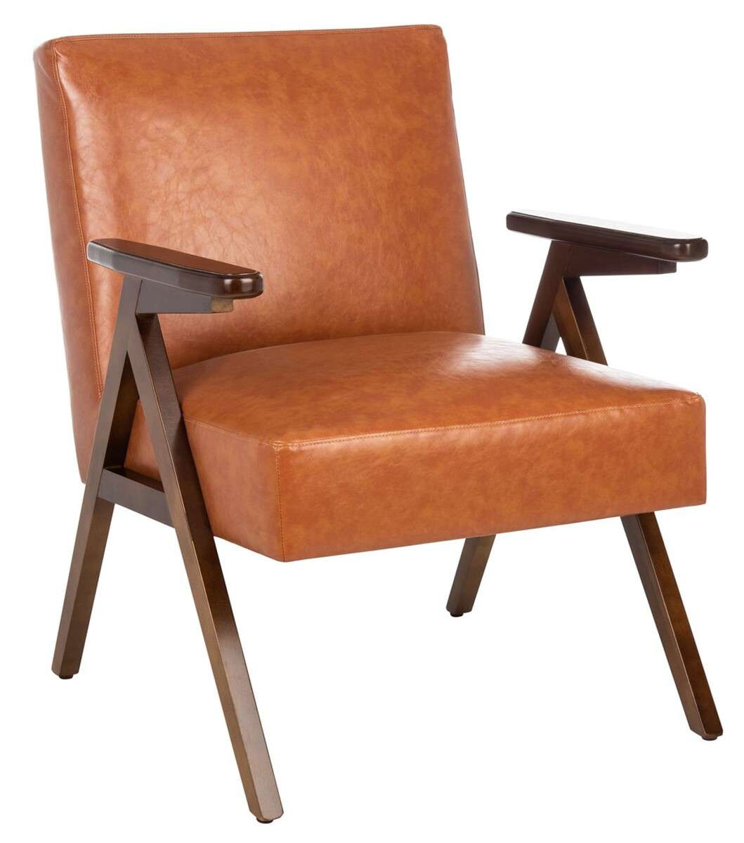 Safavieh Emyr Arm Chair - Cognac | Accent Chairs | Modishstore - 3