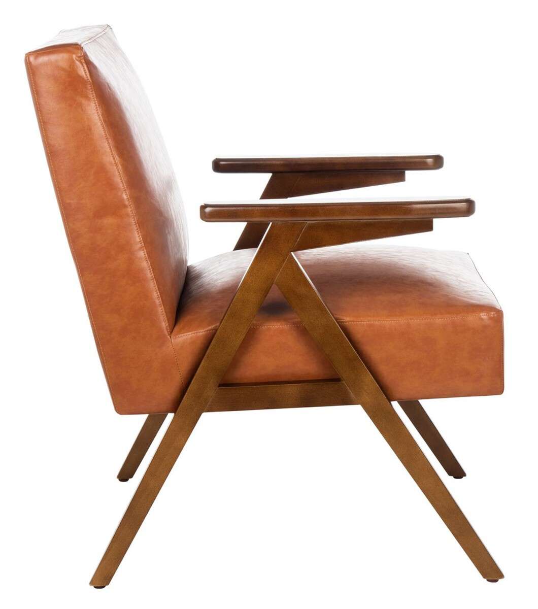 Safavieh Emyr Arm Chair - Cognac | Accent Chairs | Modishstore - 4