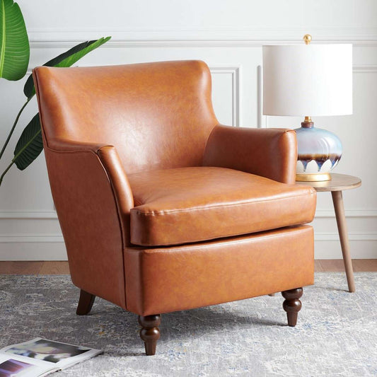 Safavieh Levin Accent Chair - Cognac | Accent Chairs | Modishstore