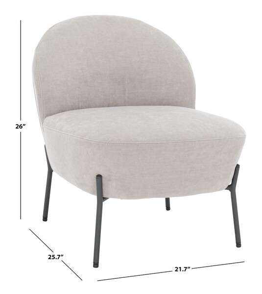 Safavieh Brax Petite Slipper Chair - Light Gray | Accent Chairs | Modishstore - 4