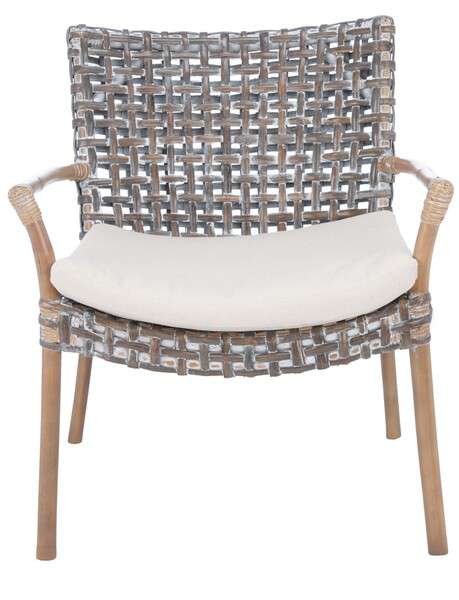 Safavieh Collette Rattan Accent Chair W/ Cushion - Gray White Wash | Accent Chairs | Modishstore - 2