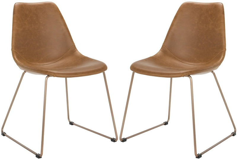 Safavieh Dorian Midcentury Modern Leather Dining Chair | Accent Chairs | Modishstore - 5