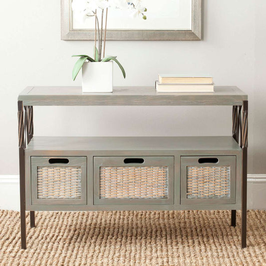 Safavieh Joshua 3 Drawer Console - Ash Gray | Console Tables | Modishstore