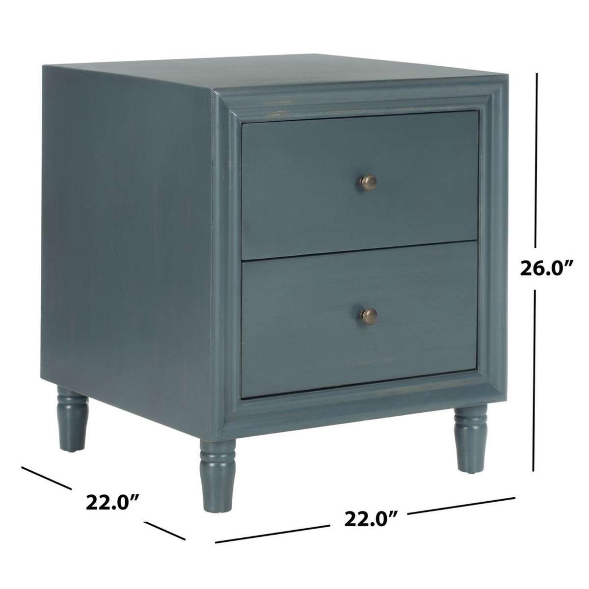 Safavieh Blaise Nightstand With Storage Drawers - Dark Teal | Nightstands | Modishstore - 3