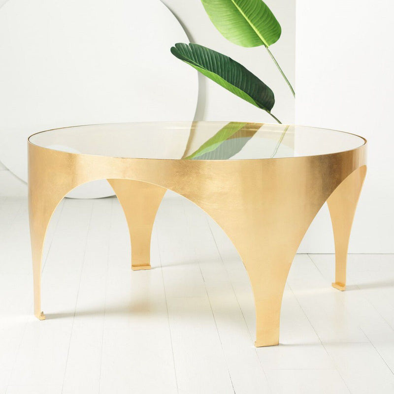 Safavieh Lillia Gold Leaf Coffee Table - Gold | Coffee Tables | Modishstore