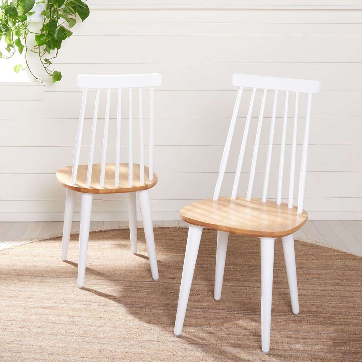 Safavieh Burris 17''H Spindle Side Chair Set Of 2 - White | Dining Chairs | Modishstore - 4