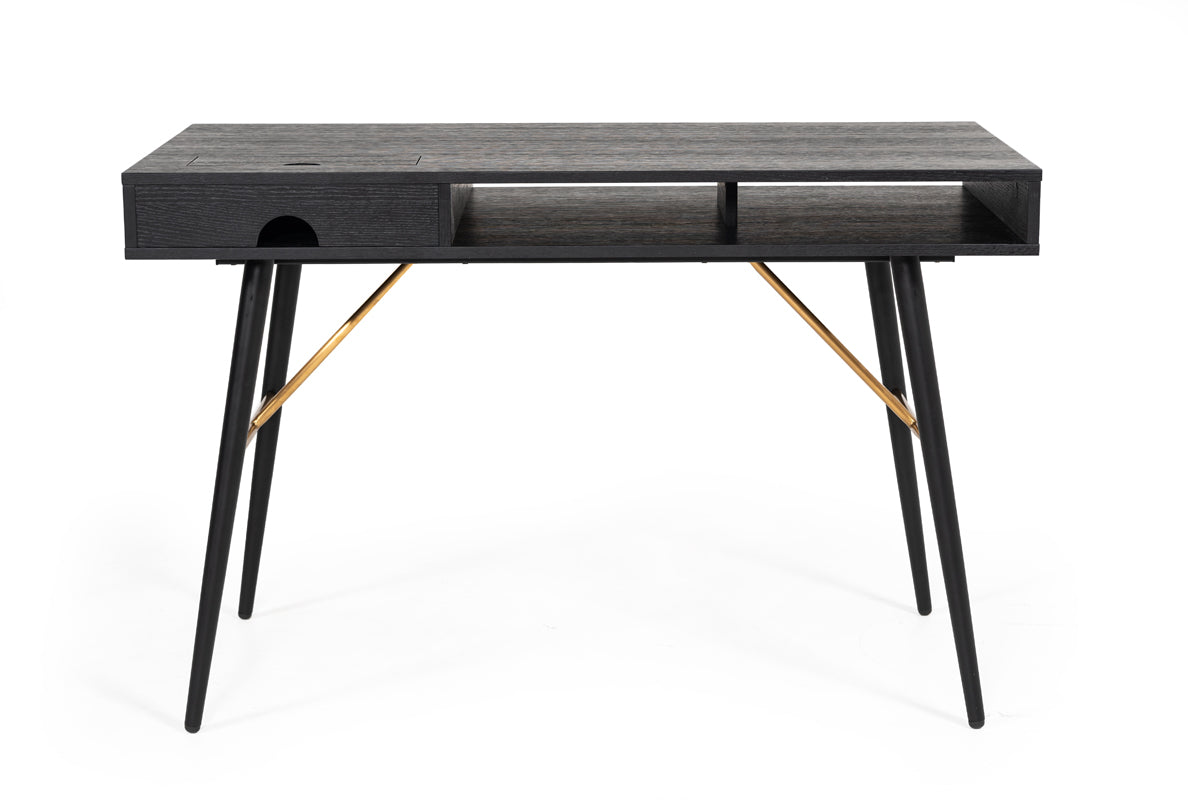 Modrest Billy Modern Black Oak & Gold Desk | Desks | Modishstore - 4