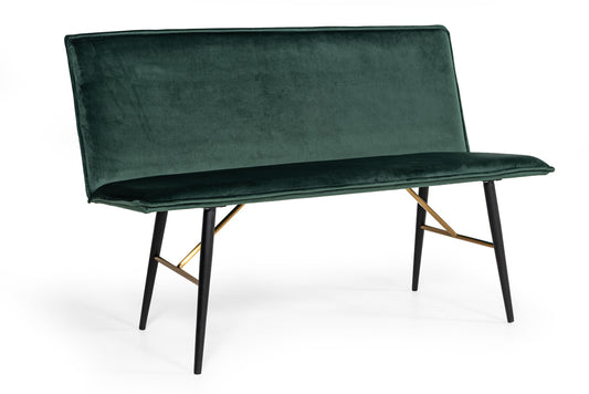 Modrest Billy Modern Green Velvet Dining Bench | Benches | Modishstore - 1