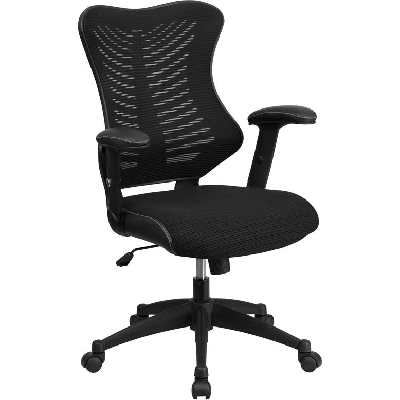 High Back Designer Black Mesh Executive Swivel Ergonomic Office Chair With Adjustable Arms By Flash Furniture | Office Chairs | Modishstore - 1