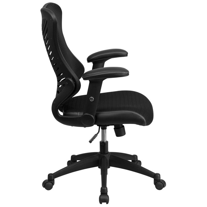 High Back Designer Black Mesh Executive Swivel Ergonomic Office Chair With Adjustable Arms By Flash Furniture | Office Chairs | Modishstore - 2