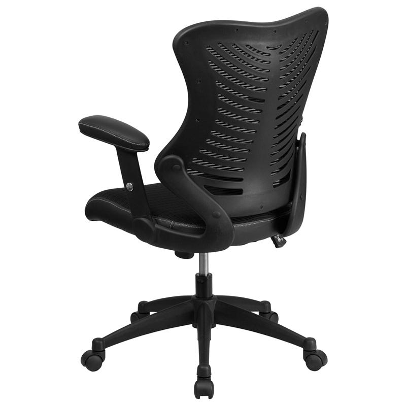 High Back Designer Black Mesh Executive Swivel Ergonomic Office Chair With Adjustable Arms By Flash Furniture | Office Chairs | Modishstore - 3