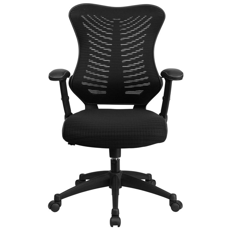 High Back Designer Black Mesh Executive Swivel Ergonomic Office Chair With Adjustable Arms By Flash Furniture | Office Chairs | Modishstore - 4