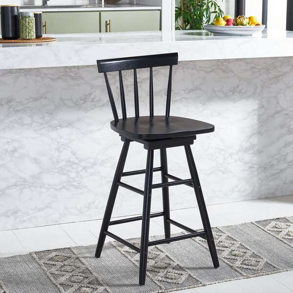 Safavieh Tage Swivel Counter Stool - Black | Counter Stools | Modishstore