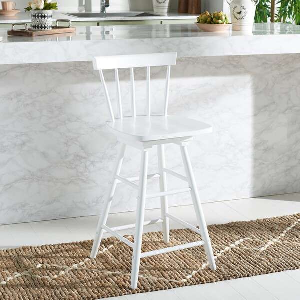 Safavieh Tage Swivel Counter Stool - White | Counter Stools | Modishstore