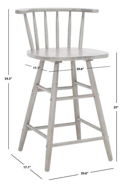 Safavieh Jay Wood Counter Stool - Gray | Counter Stools | Modishstore - 4