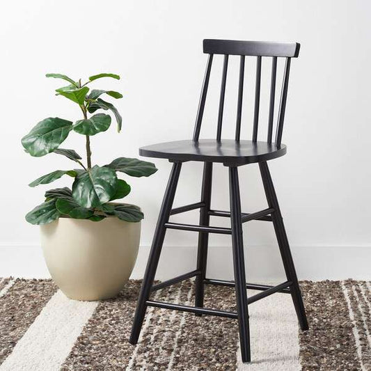 Safavieh May Wood Counter Stool - Black | Counter Stools | Modishstore