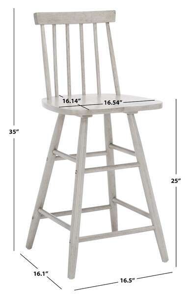 Safavieh May Wood Counter Stool - Gray | Counter Stools | Modishstore - 4