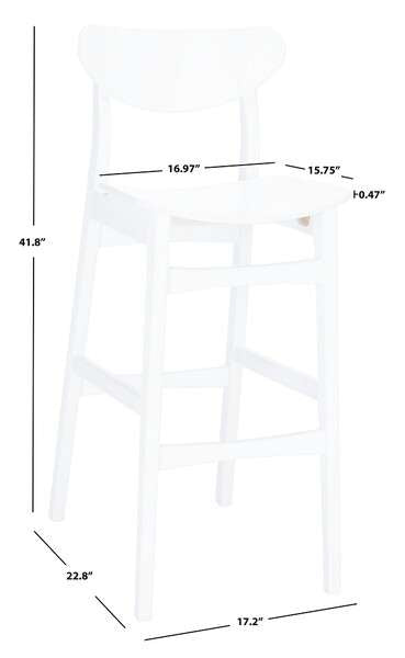 Safavieh Thaxton Bar Stool Set Of 2 - White | Bar Stools | Modishstore - 4