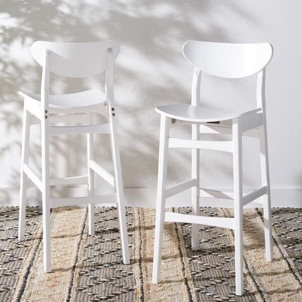 Safavieh Thaxton Bar Stool Set Of 2 - White | Bar Stools | Modishstore