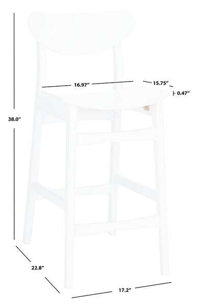 Safavieh Thaxton Counter Stool - White | Counter Stools | Modishstore - 4