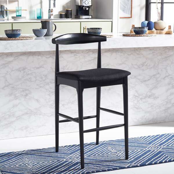 Safavieh Lionel Retro Bar Stool - Black | Bar Stools | Modishstore