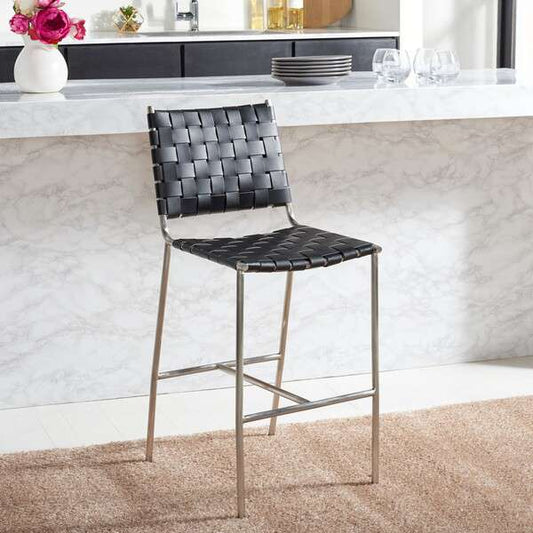 Safavieh Olenna Woven Counter Stool - Black | Counter Stools | Modishstore