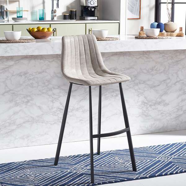 Safavieh Rhyatte Bar Stool - Gray | Bar Stools | Modishstore