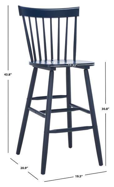 Safavieh Providence Bar Stool Set Of 2 - Navy | Bar Stools | Modishstore - 4