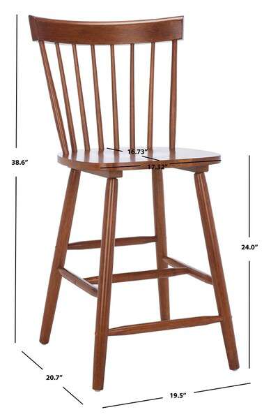 Safavieh Providence Counter Stool Set Of 2 - Walnut | Counter Stools | Modishstore - 4