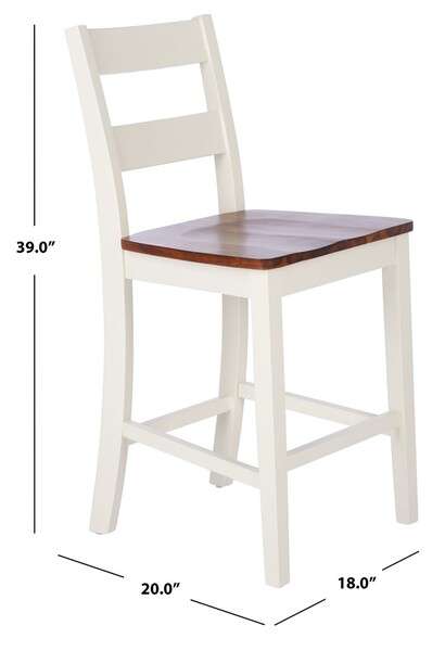 Safavieh Yuri Counter Stool Set Of 2 - White | Counter Stools | Modishstore - 3