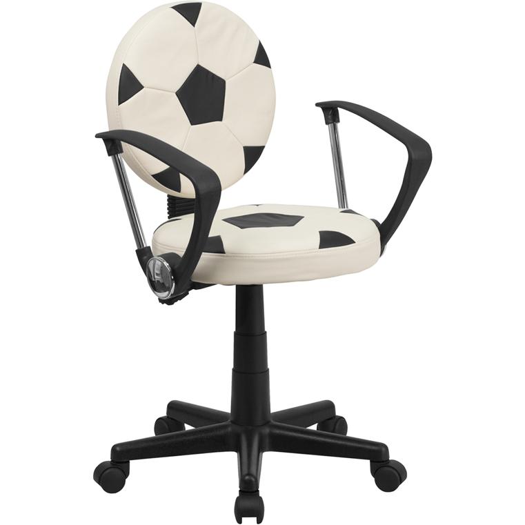 Soccer Swivel Task Office Chair With Arms By Flash Furniture | Office Chairs | Modishstore - 1